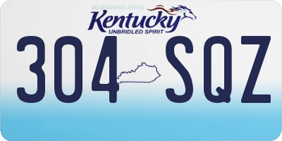 KY license plate 304SQZ