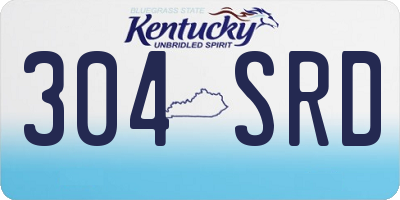 KY license plate 304SRD