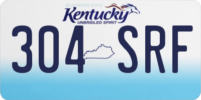 KY license plate 304SRF