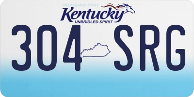 KY license plate 304SRG