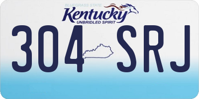 KY license plate 304SRJ