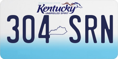 KY license plate 304SRN