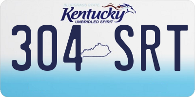 KY license plate 304SRT
