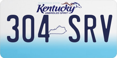 KY license plate 304SRV