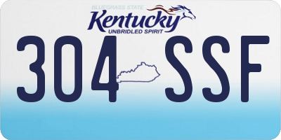 KY license plate 304SSF