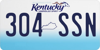 KY license plate 304SSN