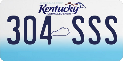 KY license plate 304SSS