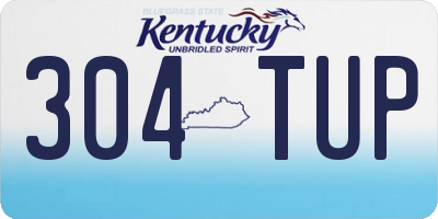 KY license plate 304TUP