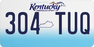KY license plate 304TUQ