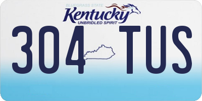 KY license plate 304TUS