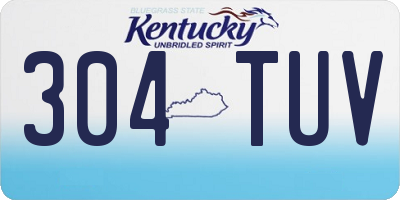 KY license plate 304TUV