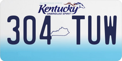 KY license plate 304TUW