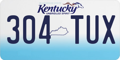 KY license plate 304TUX