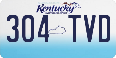 KY license plate 304TVD