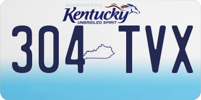 KY license plate 304TVX