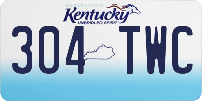 KY license plate 304TWC