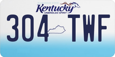 KY license plate 304TWF