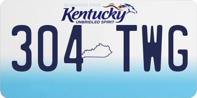 KY license plate 304TWG