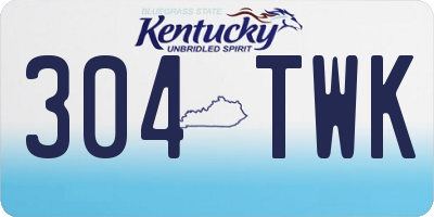 KY license plate 304TWK