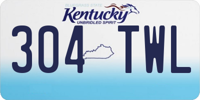KY license plate 304TWL