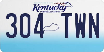 KY license plate 304TWN