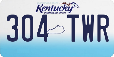 KY license plate 304TWR