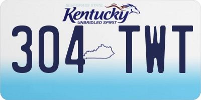 KY license plate 304TWT