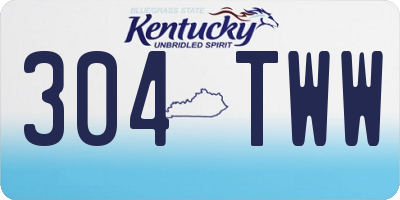KY license plate 304TWW