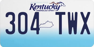 KY license plate 304TWX