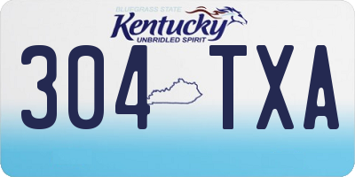KY license plate 304TXA