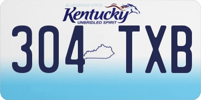 KY license plate 304TXB