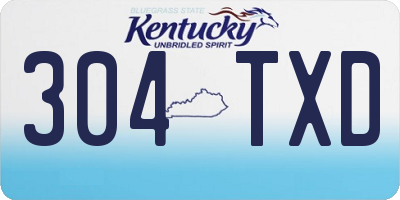 KY license plate 304TXD