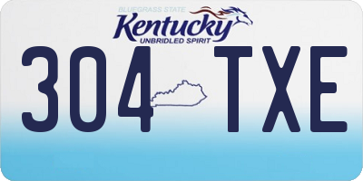 KY license plate 304TXE