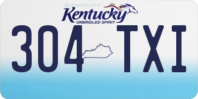 KY license plate 304TXI