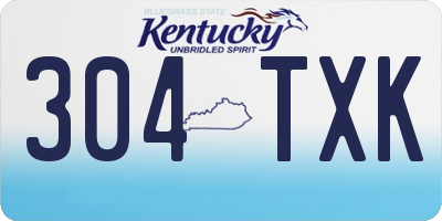 KY license plate 304TXK