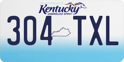 KY license plate 304TXL
