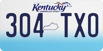 KY license plate 304TXO