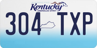 KY license plate 304TXP