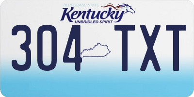 KY license plate 304TXT