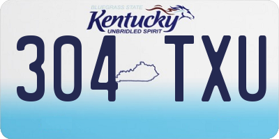 KY license plate 304TXU