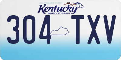 KY license plate 304TXV