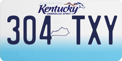 KY license plate 304TXY