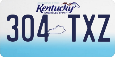 KY license plate 304TXZ