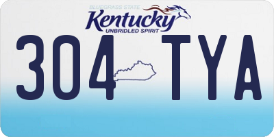 KY license plate 304TYA