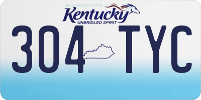 KY license plate 304TYC