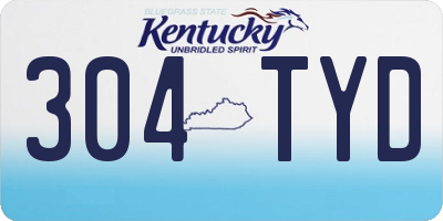 KY license plate 304TYD