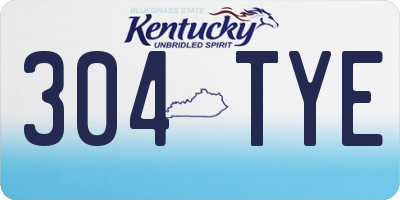 KY license plate 304TYE