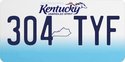 KY license plate 304TYF