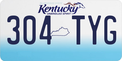 KY license plate 304TYG