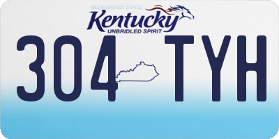 KY license plate 304TYH
